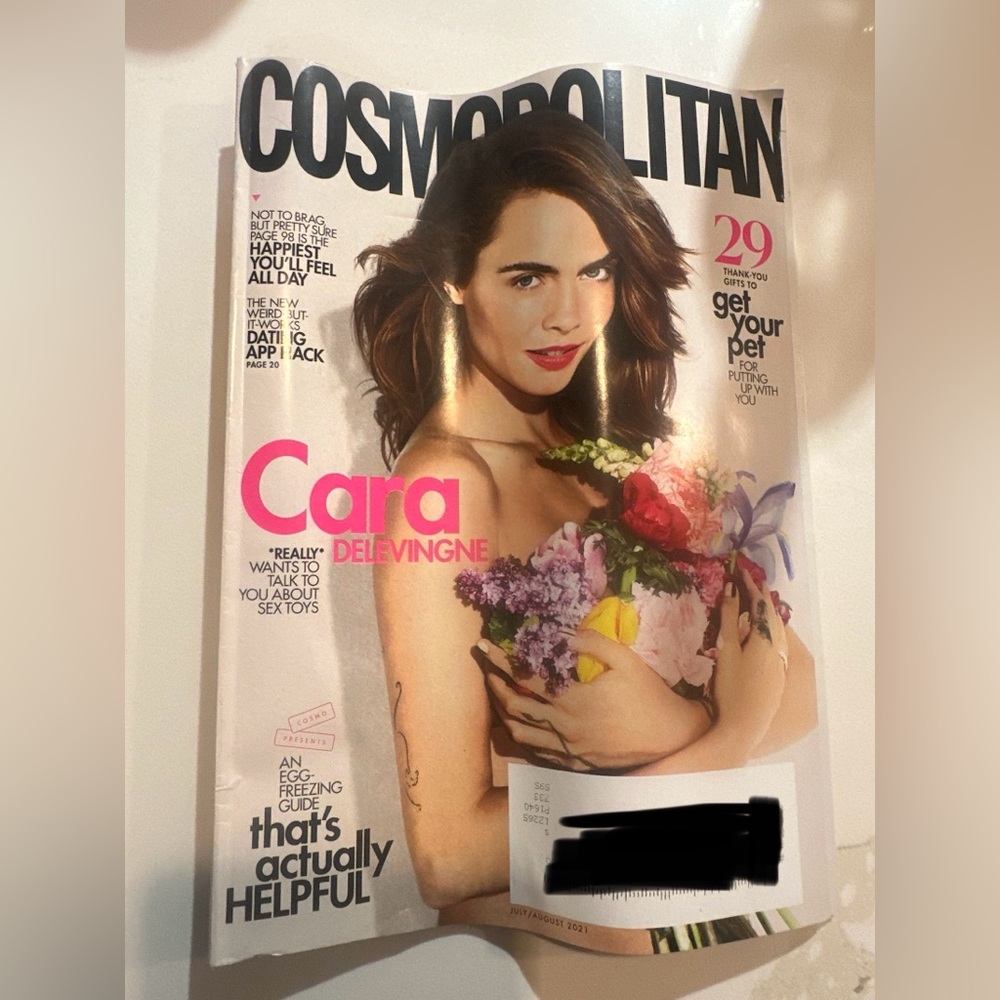 Cosmopolitan July/ August  2021 Cara Delevingne magazine